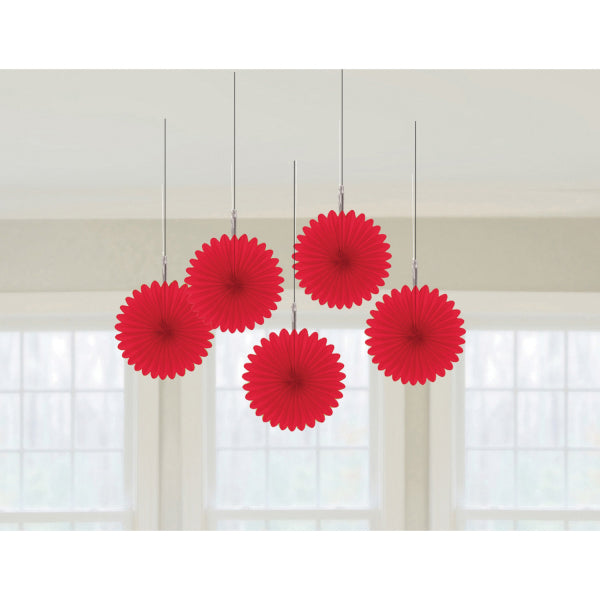 Διακοσμητικές Βεντάλιες χαρτ. Κόκκινο 15,2εκ /5 τεμ