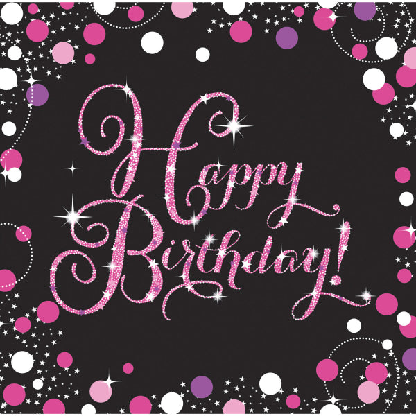 Χαρτοπετσέτες φαγητού Sparkling Celebrations Pink / 16τεμ