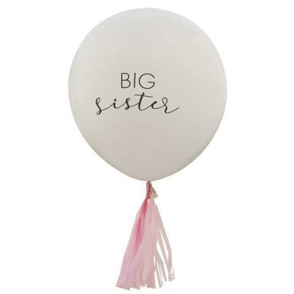 18" Big Sister λευκό Μπαλόνι με ροζ φούντες