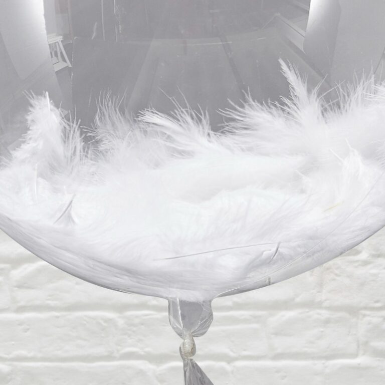 18" Διάφανο Orbz Μπαλόνι με λευκά πούπουλα (3 τεμ)