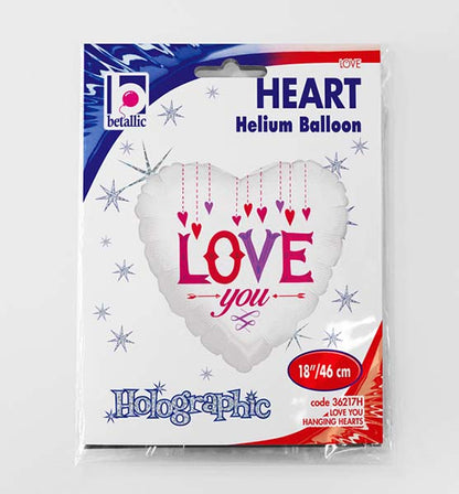 18" Μπαλόνι αγάπης Κρεμαστές Καρδιές "Love You