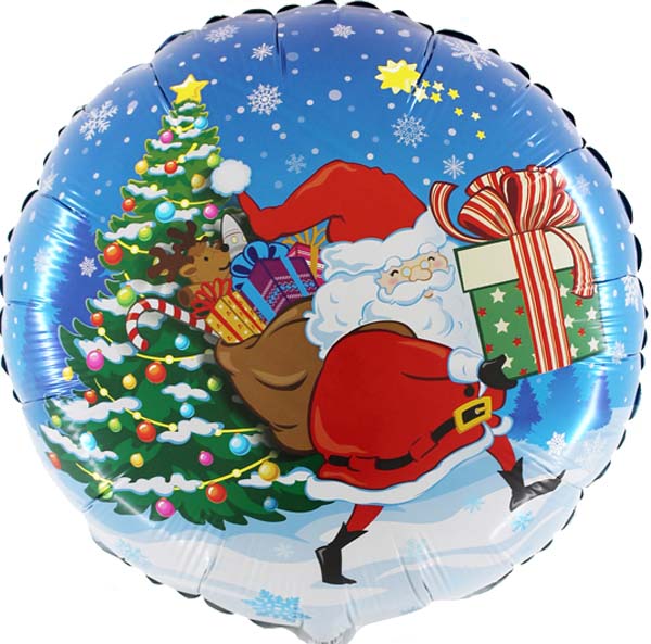 18" Μπαλόνι Αη Βασίλης με δώρα