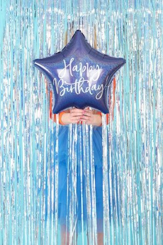 18" Μπαλόνι Αστέρι Happy Birthday Μπλε Navy
