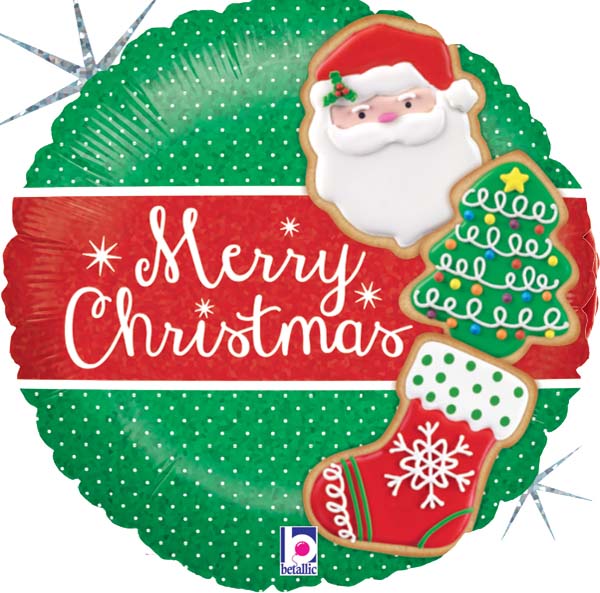 18" Μπαλόνι χριστουγεννιάτικα μπισκότα με γκλίτερ