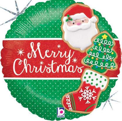 18" Μπαλόνι χριστουγεννιάτικα μπισκότα με γκλίτερ