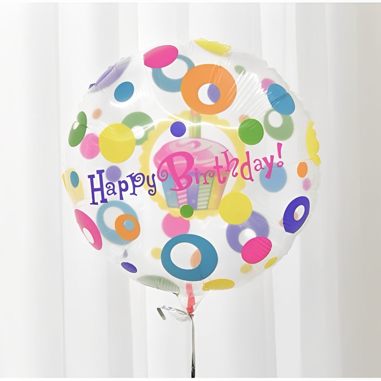 18″ Μπαλόνι Διάφανο Happy Birthday Cupcake