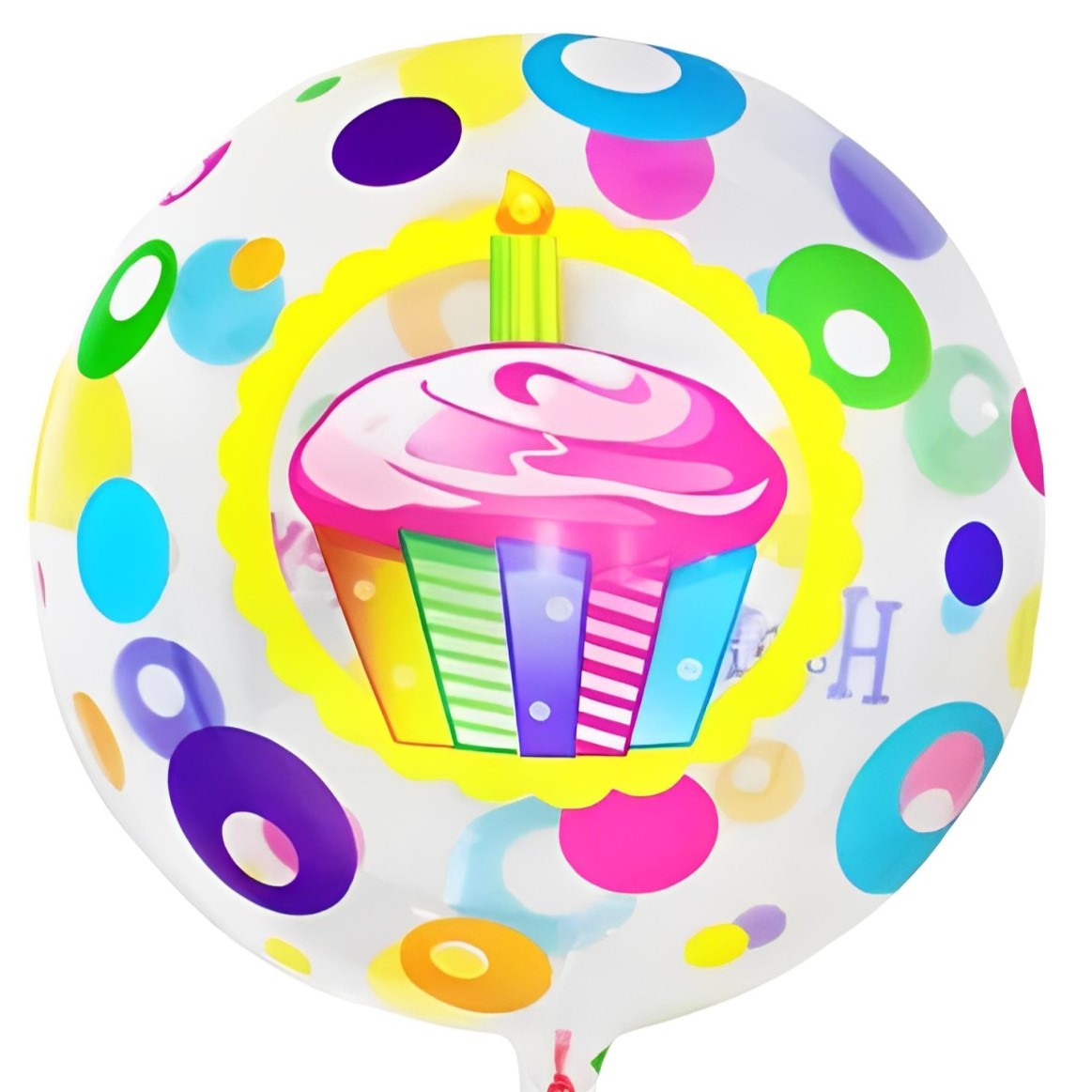 18″ Μπαλόνι Διάφανο Happy Birthday Cupcake