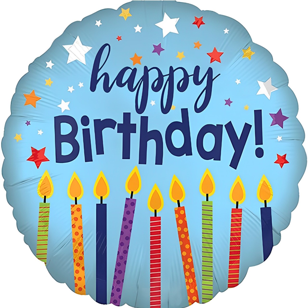 18″ Μπαλόνι Γενεθλίων Γαλάζιο με κεράκια
