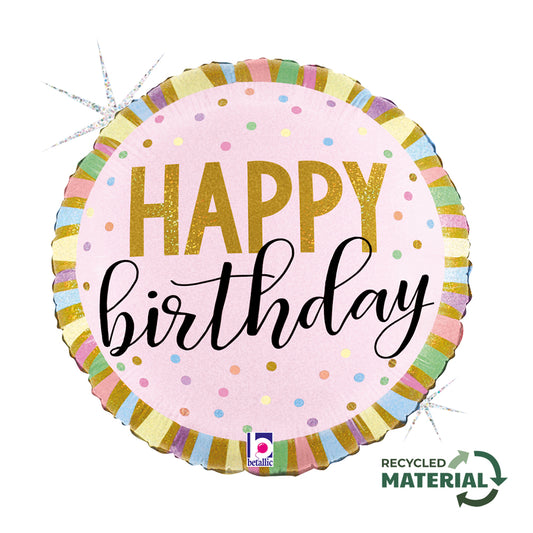 Μπαλόνι Γενεθλίων Παστέλ - φουσκωμένο με ήλιον