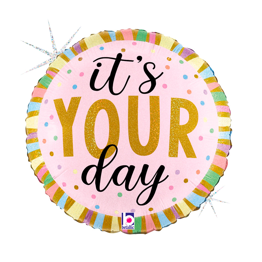 18" Μπαλόνι Γενεθλίων Παστέλ "It's your Day"