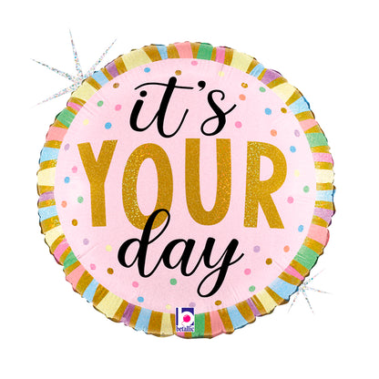 18" Μπαλόνι Γενεθλίων Παστέλ "It's your Day"