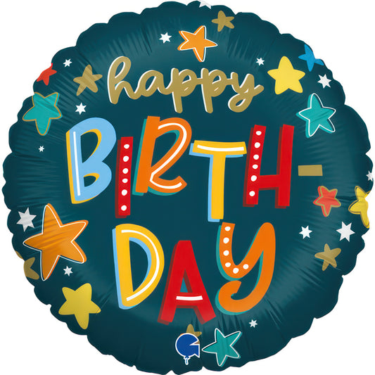 18" Μπαλόνι Γενεθλίων Πολύχρωμα Αστέρια