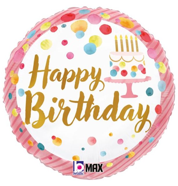 18″ Μπαλόνι Γενεθλίων ροζ Party Time