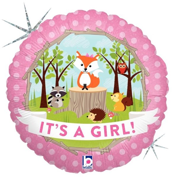 18" Μπαλόνι γέννησης Δάσος Baby Girl