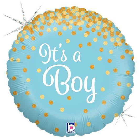 18" Μπαλόνι γέννησης Its a Boy με γκλίτερ