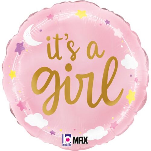 18" Μπαλόνι γέννησης It's a Girl Stars & Clouds