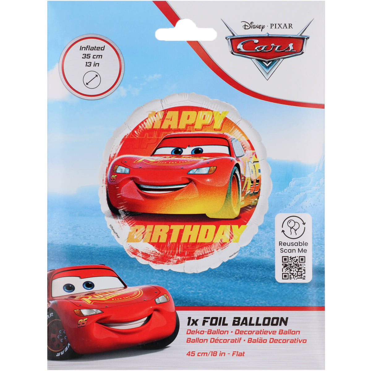 18" Μπαλόνι Happy Birthday - Cars McQueen