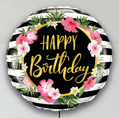18" Μπαλόνι Happy Birthday Ιβίσκος