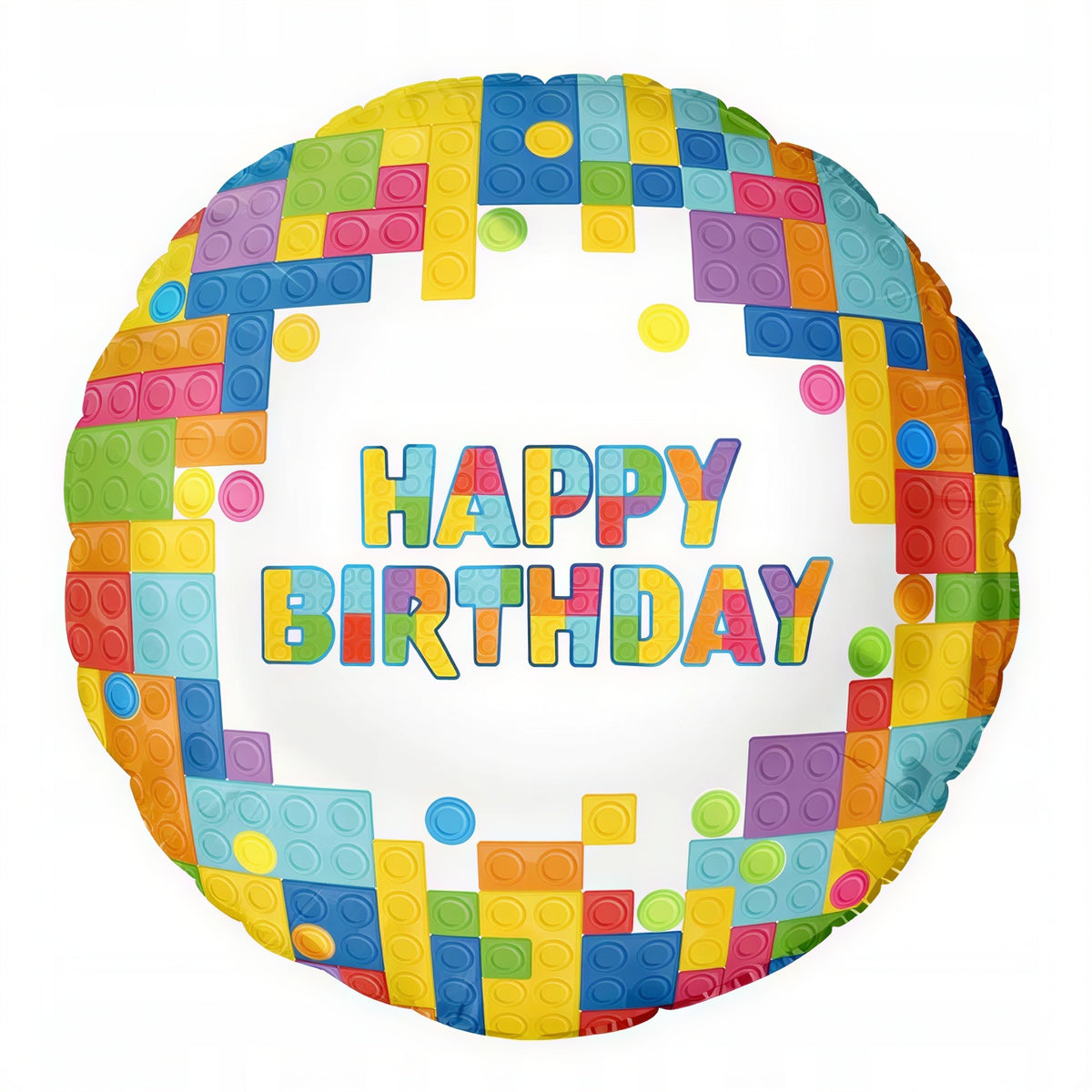 18" Μπαλόνι Happy Birthday - Τουβλάκια