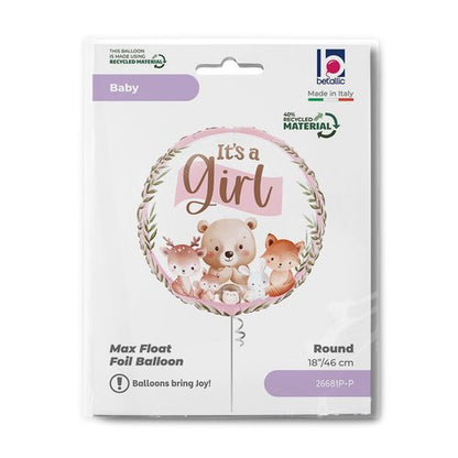 18" Μπαλόνι It's a Girl - Ζωάκια του Δάσους