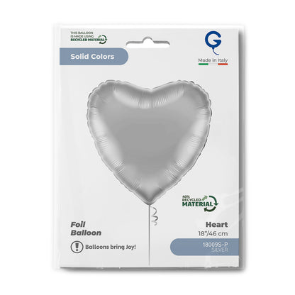 18" Μπαλόνι Καρδιά Ασημί
