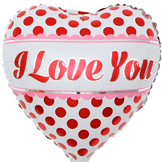 18″ Μπαλόνι Καρδιά I Love You πουά