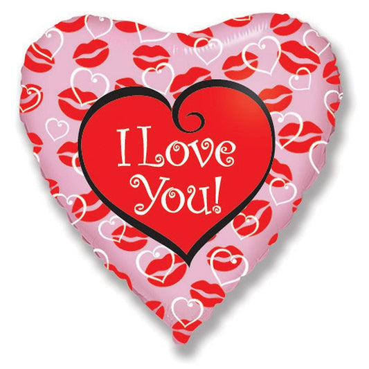 18" Μπαλόνι Καρδιά - Φιλάκια I Love you