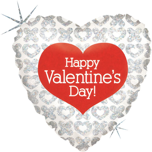 18" Μπαλόνι Καρδιά Valentine's Day Holographic