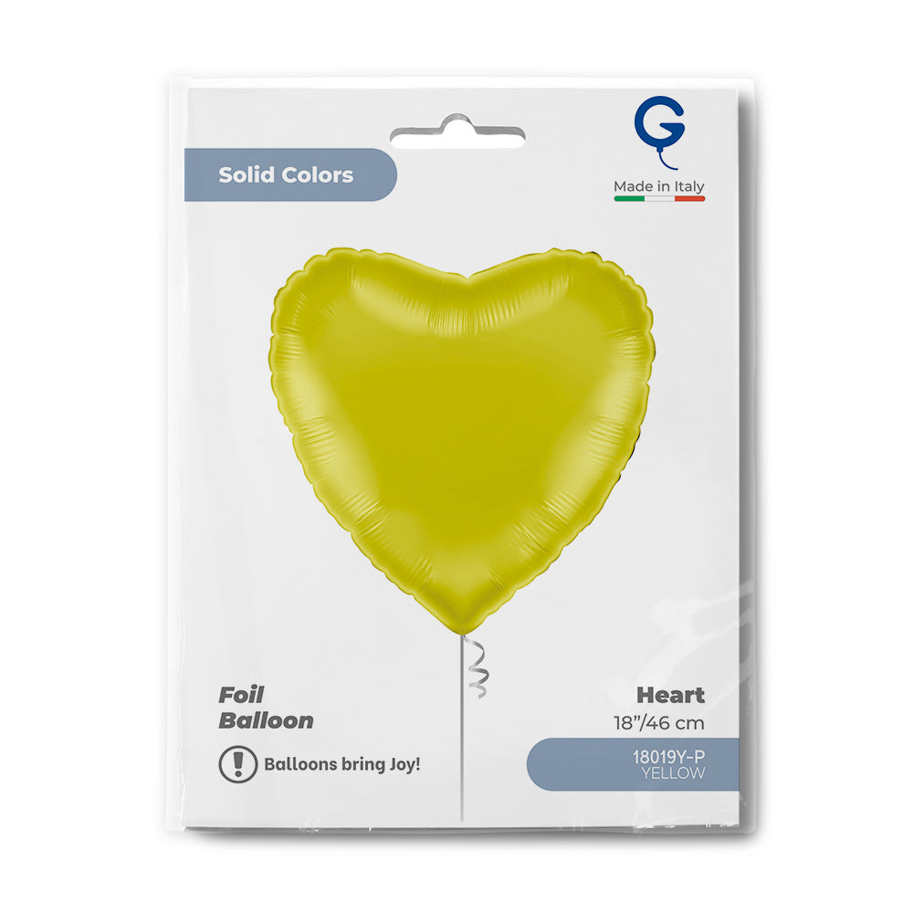 18" Μπαλόνι Κίτρινη Καρδιά