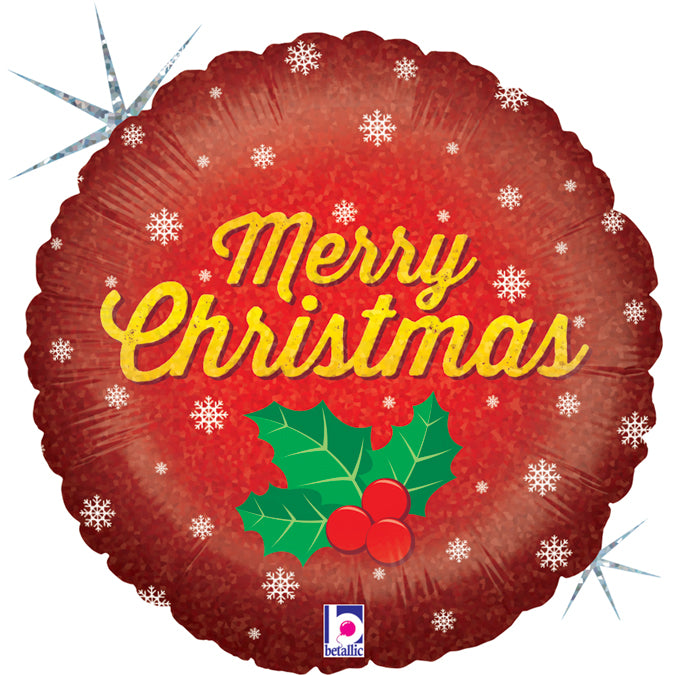 18" Μπαλόνι Merry Christmas με Γκι Holographic