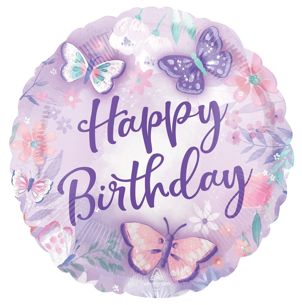 18" Μπαλόνι Πεταλούδα Happy Birthday