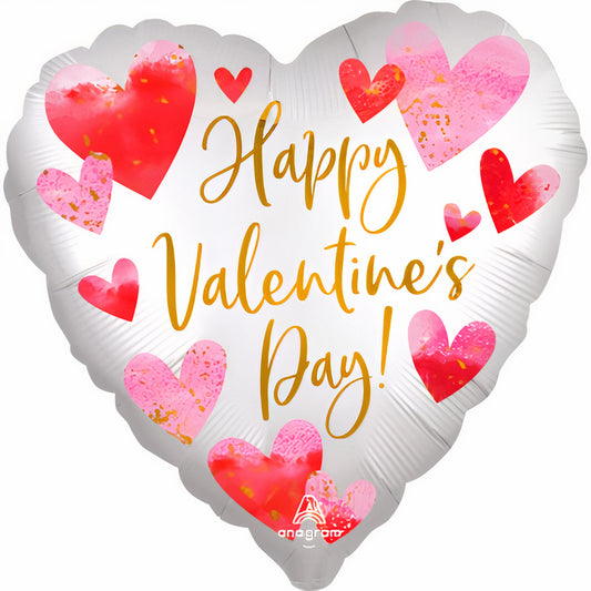 18" Μπαλόνι Satin καρδιά Happy Valentine's Day