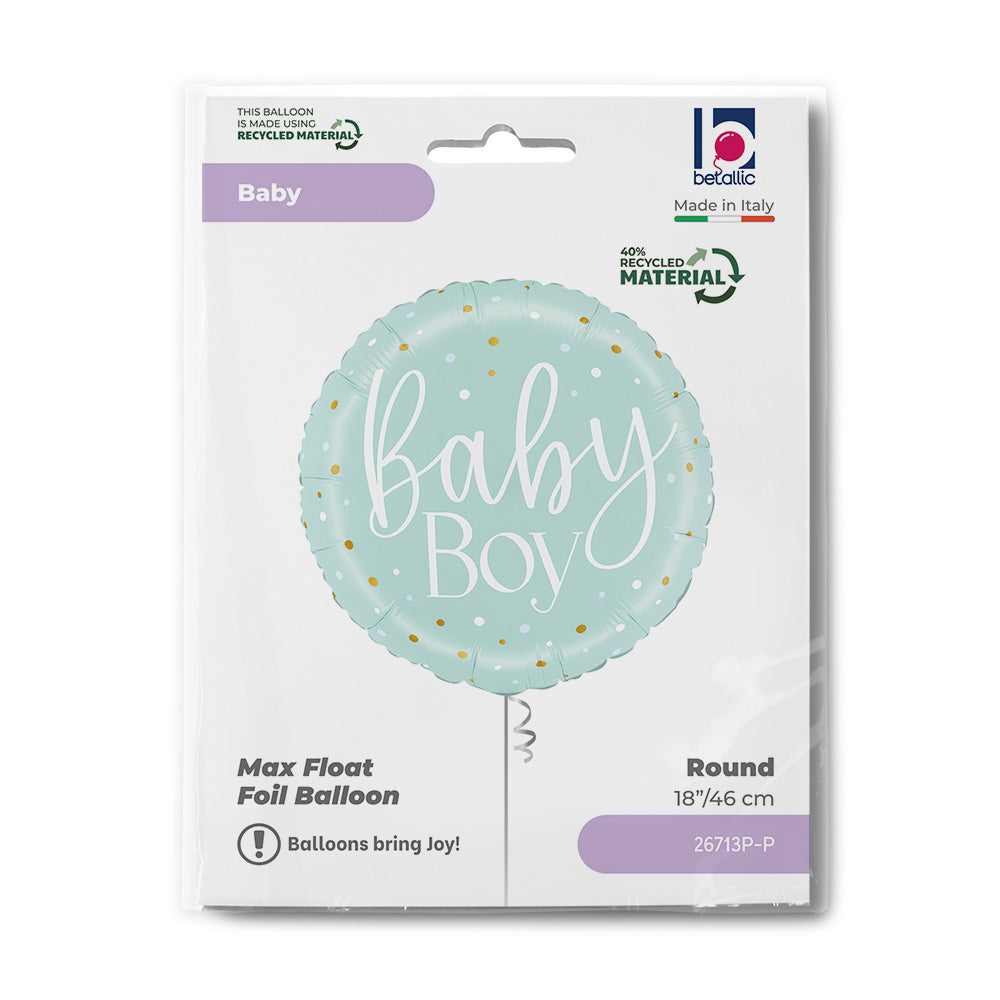 18" Μπαλόνι Στρογγυλό Μέντα - Baby Boy
