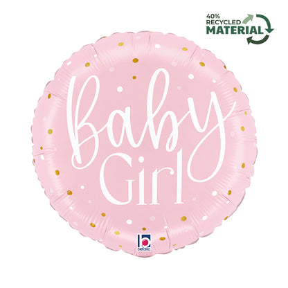 18" Μπαλόνι Στρογγυλό Ροζ - Baby Girl
