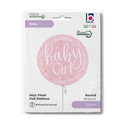 18" Μπαλόνι Στρογγυλό Ροζ - Baby Girl