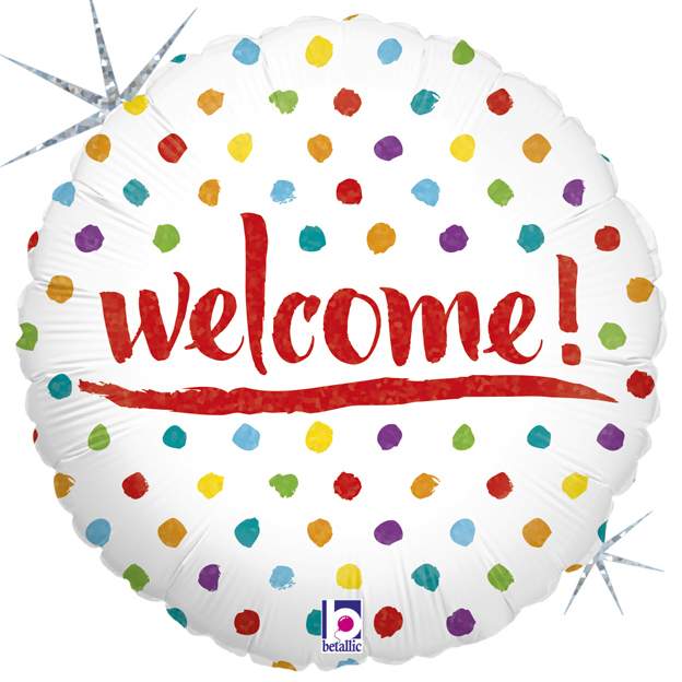 18" Μπαλόνι Welcome πουά