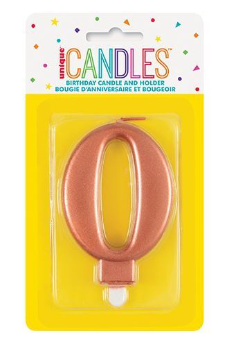 Κερί  0 Μεταλλικό Ροζ Χρυσό / 8 εκ