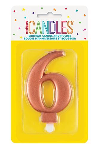 Κερί  6 Μεταλλικό Ροζ Χρυσό / 8 εκ