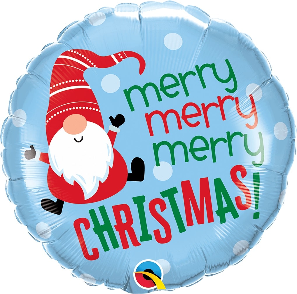 Μπαλόνι Φοιλ 18 Στρογγυλό Merry Christmas Νάνος Άγιος Βασίλης /46 εκ