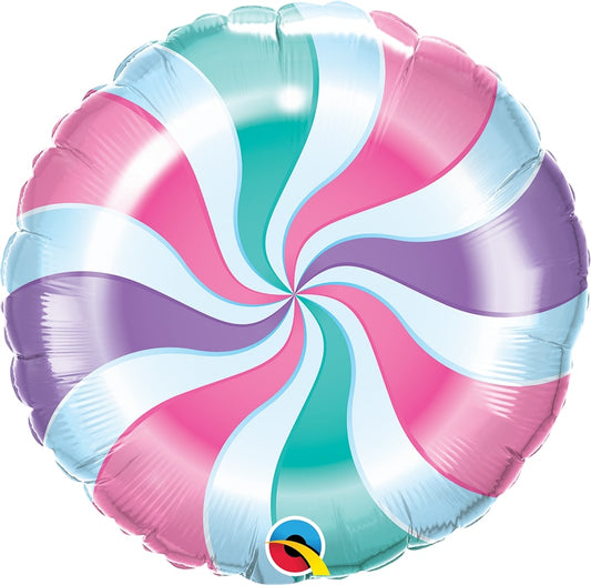 Φοιλ 18 Στρογγυλό Candy Swirl Pastel 46 εκ - Καραμέλα