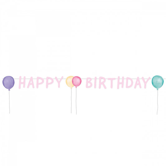 Γιρλάντα γράμματα Happy Birthday Pastel