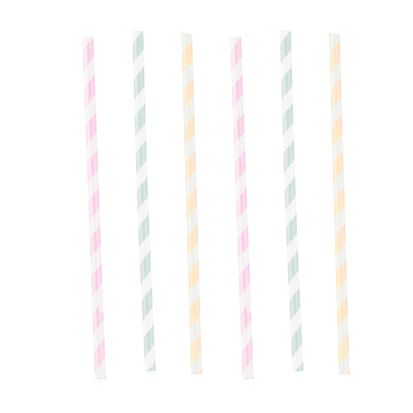 Καλαμάκια Χάρτινα Happy Birthday Pastel 12 τεμ.