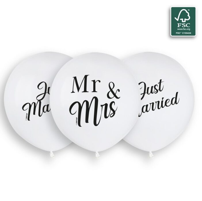 19" Μπαλόνια Just Married - Mr & Mrs