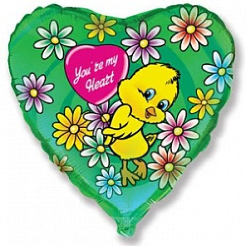Μπαλόνι Φοιλ 18 You are my Heart Παπάκι με Λουλούδια / 46 εκ
