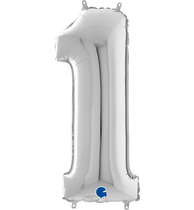 Μπαλόνια Αριθμοί Ασημί 66 cm - 26"