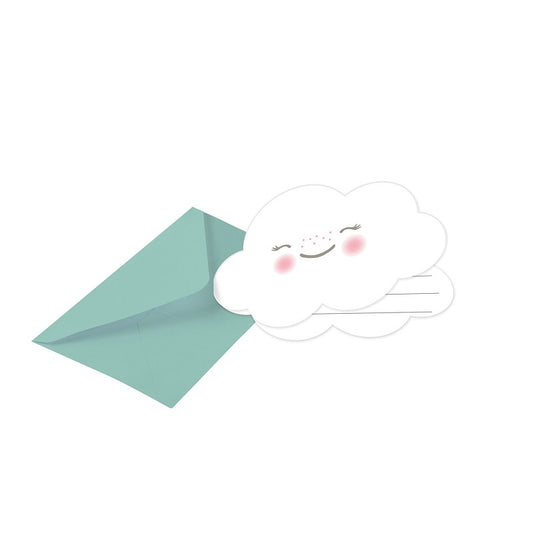 Προσκλήσεις με Φακέλους Rainbow & Cloud 12.5 x 8.6 εκ  / 8 τεμ - ουράνιο τόξο και τα σύννεφα