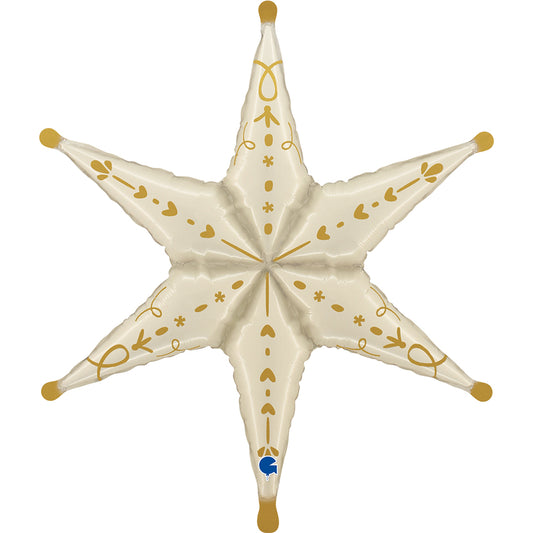 20" Μπαλόνι Αστέρι για Γιρλάντα - Σαμπανιζέ (3 τεμ)