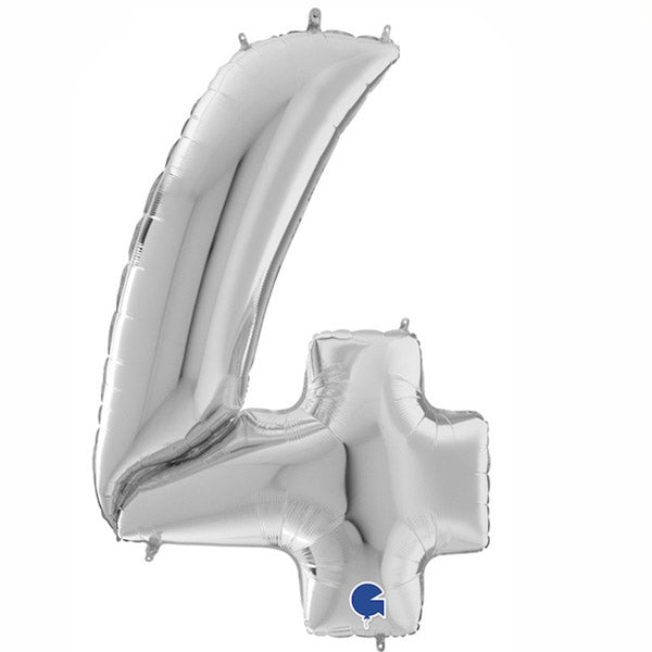 Γίγας Μπαλόνια Αριθμοί Ασημί 163 cm – 64″