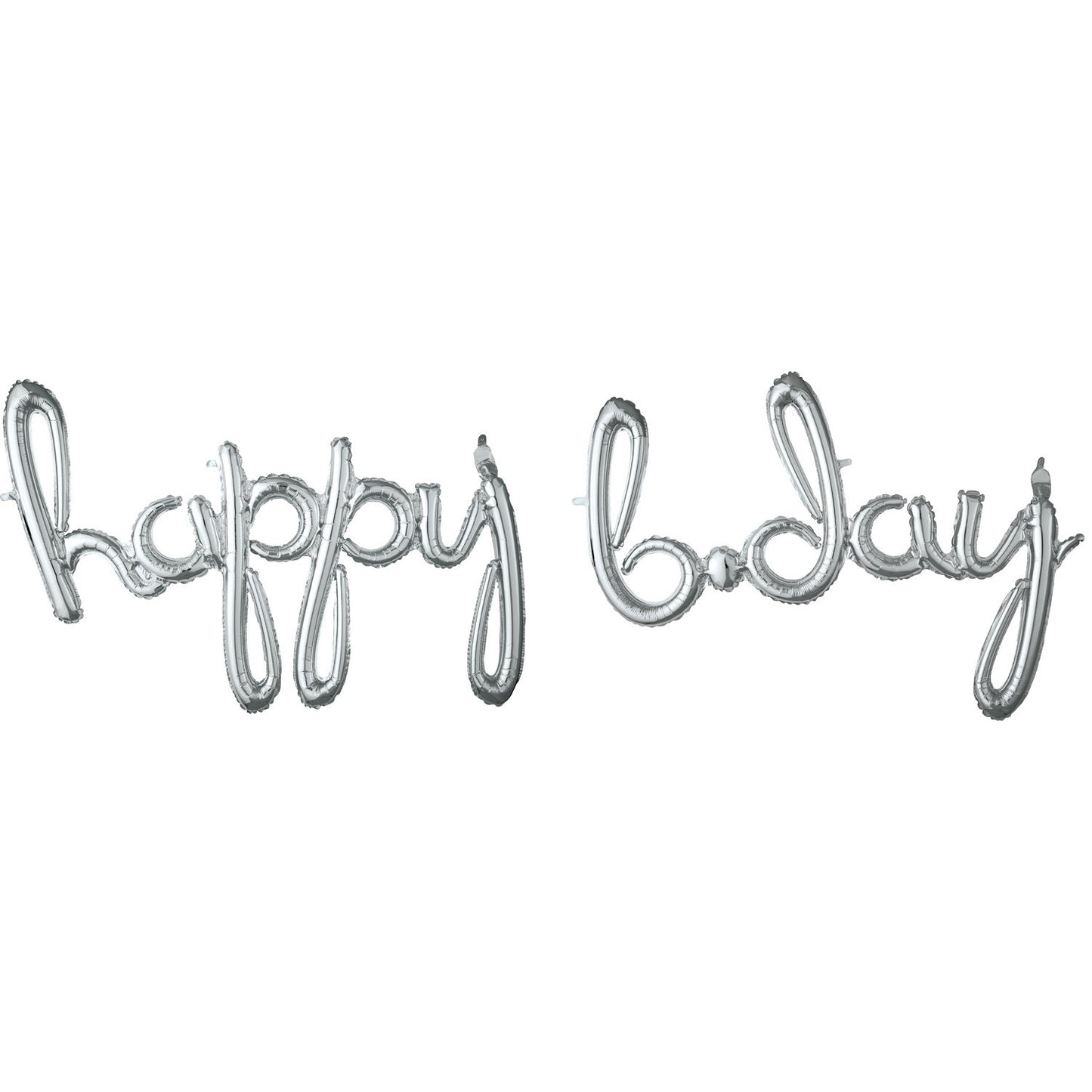 Μπαλόνι Φοιλ Script Phrase `Happy Bday` Ασημί