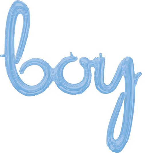 Μπαλόνι Φοιλ Script Phrase Boy Pastel Blue Γαλάζιο 73 x 81 εκ